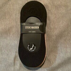 NWT Steve Madden 7 pair Black Grey & Nude Foot Liners w/no-slip silicone grip